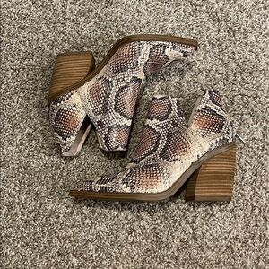 Vince Camuto Brown Snake Print Boots